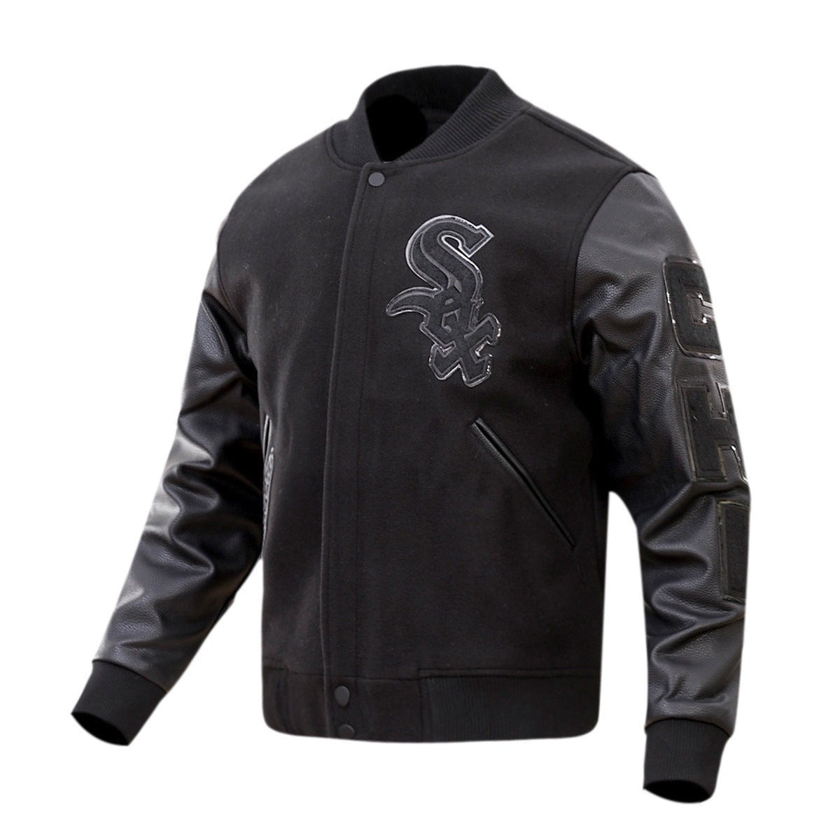 White Sox Triple Black Varsity Jacket by Pro Standard – Grandstand Sox White Sox Triple Black Varsity Jacket by Pro Standard – Grandstand Sox