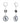 Beaded Dangle White Sox Hoop Earring