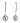 Rhinestone Bar White Sox Earrings