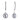 Rhinestone Bar White Sox Earrings
