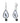 Rhinestone Fancy Dangle WhiteSox Hoop Earring